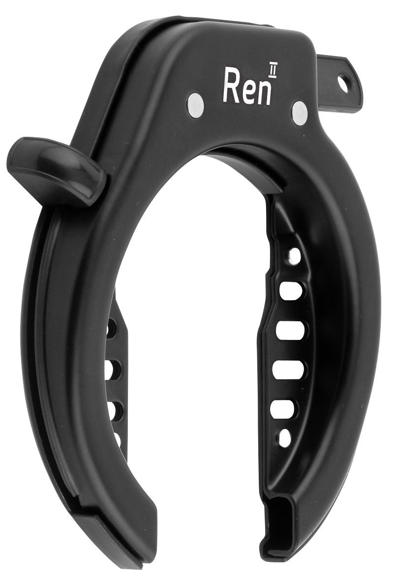 AXA Ren II Cadenas à Cadre Vélo – Antivol Cadre Solide Avec Anse Acier Trempé, Cylindre Anti-Perçage, Sécurité Niveau 5, Noir, Ø Pneus 61 Mm